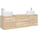 Set namještaja za kupaonicu 3 kom. Hrast sonoma Smeđa 49,5 x 44,5 x 66 cm | Shoptok.si