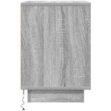 vidaXL Noćni ormarić s LED svjetlima siva boja hrasta 38x34x50 cm | shoptok.hr