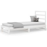  Izvlečna dnevna postelja bela 2x(90x200) cm trdna borovina, (20723786) | Shoptok.si