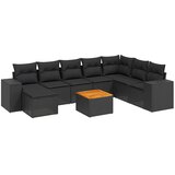 9-dijelni set vrtnih sofa s jastucima crni od poliratana Crna 83 x 62 x 69 cm | shoptok.hr