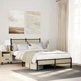 vidaXL Posteljni okvir brez vzmetnice hrast 120x190 cm inženirski les Cene