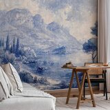  Foto tapeta - Blue Bay - Italian landscape of Lake Como painted with blue ink 250x175 Premium | shoptok.hr