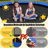  244 cm trampolin u obliku cvijeta, sigurnosna mreža i obložene cijevi - žuti | shoptok.hr