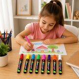  Set neonskih tekućih markera s vrhom dlijeta, 8 komada. | shoptok.hr