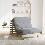 vidaXL Futon na razvlačenje s madracem 100 x 206 x 11 cm od borovine | shoptok.hr