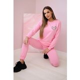 Kesi Women's cotton set with a decorative heart candy pink | ePonuda.com