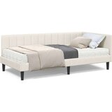 vidaXL Kutni okvir kreveta s madracem Krema 90 x 190 cm Baršun | shoptok.hr