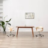 Furnova Vrtljiv jedilni stol krem ukrivljen les in umetno usnje, (21929442) | Shoptok.si