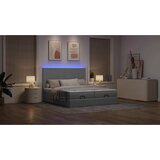 vidaXL Otomanski posteljni okvir z vzmetnicami siv 180x200 cm blago Cene