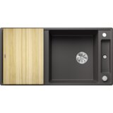 Blanco pomivalno korito AXIA III XL 6 S InFino SILGRANIT lesena deska, z daljin. prim. - KAMNITO SIVA | Shoptok.si