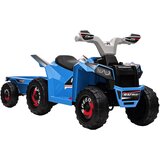 HOMCOM Otroški štirikolesnik, otroški električni štirikolesnik, 6V električni avtomobil s prikolico, 2,5 km/h, kovinski, moder, (5000238623) | Shoptok.si
