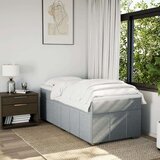 vidaXL Box spring postelja z vzmetnico svetlo siv 100x200 cm blago | Shoptok.si