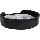  Krevet za pse crno-sivi 90 x 79 x 20 cm od pliša i umjetne kože | shoptok.hr