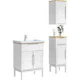  Set namještaja za kupaonicu s ladicama Zidne FLORO 3 pcs Bijelo | shoptok.hr