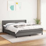  Box spring postelja z vzmetnico temno siva 180x200 cm blago, (20790622) Cene