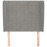  Uzglavlje s ušima svjetlosivo 103x23x118/128 cm baršunasto | shoptok.hr