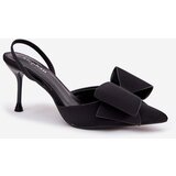 Boto High Heels With Open Heels And Bow Black Eklevia | Shoptok.si