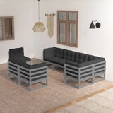 Vrtna sedežna garnitura 8-delna z blazinami trdna borovina, (20677141) | Shoptok.si