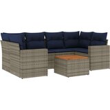  Vrtna garnitura - 7-dijelni set vrtnih sofa od poliratana s jastucima sivi - Siva 1 | shoptok.hr