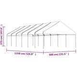 vidaXL Paviljon s streho bel 13,38x5,88x3,75 m polietilen | Shoptok.si