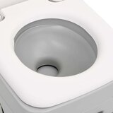  Prijenosni toalet za kampiranje sivo-bijeli 10 + 10 L HDPE | shoptok.hr