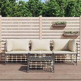 Maison Chic Seti vrtnega pohištva - Vrtna garnitura - Vrtni pohištvo set 4-delna z blazinami antracit poli ratan, (21809415) | Shoptok.si