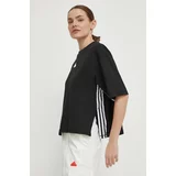 Adidas Bombažna kratka majica ženska, črna barva, IN1818