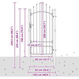  Vrtna vrata s zaključavanjem Woerden Siva 200 x 100 cm Čelik | Eponuda.ba