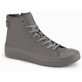 Ombre Men's high top sneakers with zipper for easy donning - dark beige | shoptok.hr