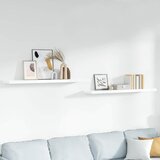  Plutajuće zidne police 2 kom sjajne bijele 120x23,5x3,8 cm MDF | shoptok.hr