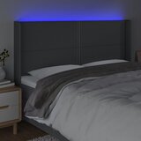  LED uzglavlje tamnosivo 183 x 16 x 118/128 cm od tkanine | shoptok.hr
