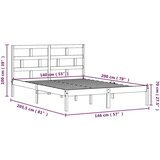  Za krevet od masivne borovine bijeli 140 x 200 cm | shoptok.hr