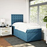 vidaXL Box spring postelja z vzmetnico modra 90x190 cm žamet | Shoptok.si