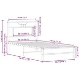 vidaXL Posteljni okvir brez vzmetnice hrast 90x190 cm inženirski les | Shoptok.si