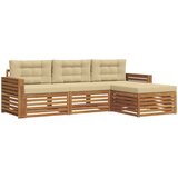  Set vanjskih sofa Prirodna i bež 257,5 x 162,5 x 73 cm | shoptok.hr