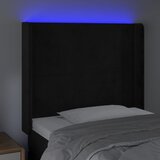  LED uzglavlje crno 93x16x118/128 cm baršunasto | Eponuda.com