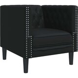 vidaXL Chesterfield kauč fotelja crna umjetna koža | shoptok.hr