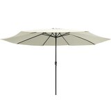  Vrtni suncobran s metalnim stupom 390 cm pješčano bijeli | Eponuda.com