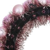 vidaXL Božični venci z kroglicami 2 pcs Roza 33 x 33 x 7 cm Polistiren | Shoptok.si