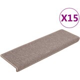  Prostirke za stepenice 15 kom 65x21x4 cm svijetlosmeđe pravokutne rubove | shoptok.hr