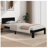 Posteljni okvir črn iz trdne borovine 90x200 cm | Shoptok.si