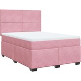 vidaXL Krevet s oprugama i madracem ružičasti 140x190 cm baršunasti | shoptok.hr