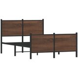 Furnova Kovinski posteljni okvir brez vzmetnice rjavi hrast 120x190 cm, (21937420) | Shoptok.si
