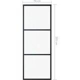  Klizna vrata s priborom ESG staklo i aluminij 76 x 205 cm | shoptok.hr