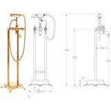 Pipo Samostojeća slavina za kadu nehrđajući čelik 99,5 cm zlatna | shoptok.hr