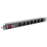 RÉGUA DE ENERGIA PDU PARA RACK 1U 16A COM 7 TOMADAS SCHUKO, 2 M, PRETA, (5000261684)
