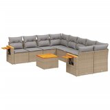 Maison Chic Seti vrtnega pohištva - Vrtna garnitura 9-delna z blazinami bež poli ratan, (21796747) | Shoptok.si