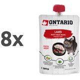 Ontario Cat pasta z jagnjetino 8 x 90 g Cene