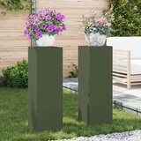 vidaXL Stalci za biljke Set od 2 Maslinasta boja Hladno valjani čelik | shoptok.hr