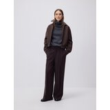 Reserved Wide leg hlače izglačane na crtu - tamnosmeđe | shoptok.hr